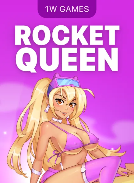 Capa de Rocket Queen, jogo crash disponível na 1win Brasil