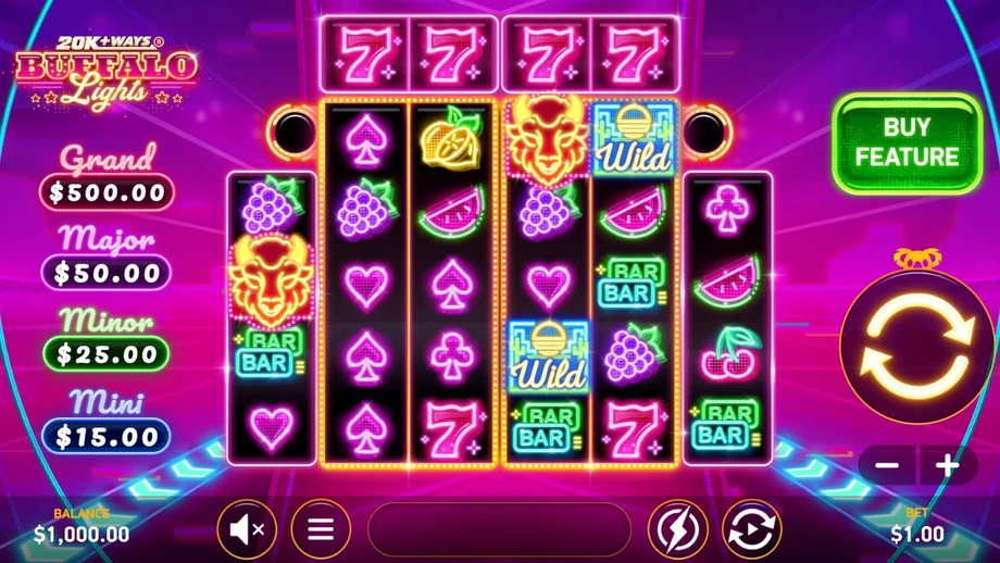 Captura do jogo 20K+ Ways Buffalo Lights