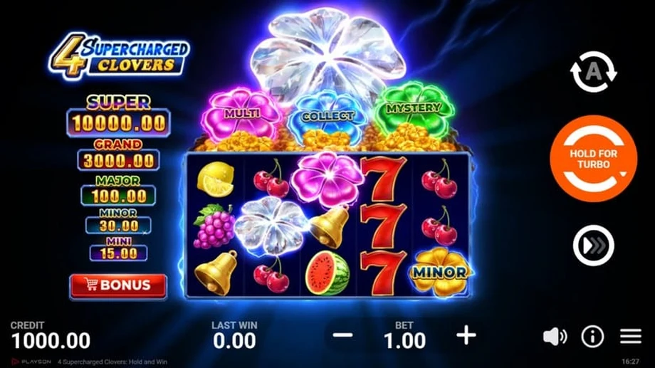 Captura do jogo 4 Supercharged Clovers: Hold and Win