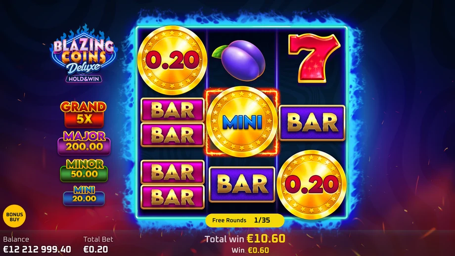Captura do jogo Blazing Coins Deluxe: Hold & Win