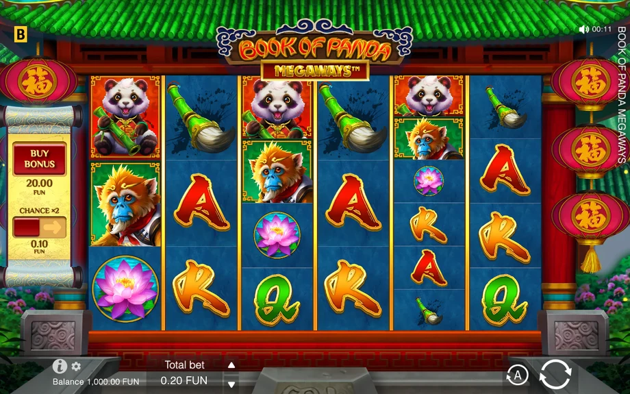 Captura do jogo Book of Panda Megaways