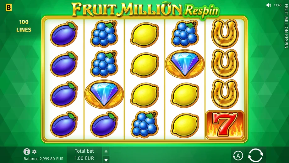 Captura do jogo Fruit Million Respin