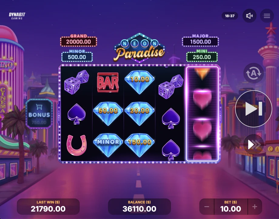 Captura do jogo Neon Paradise: Hold And Win
