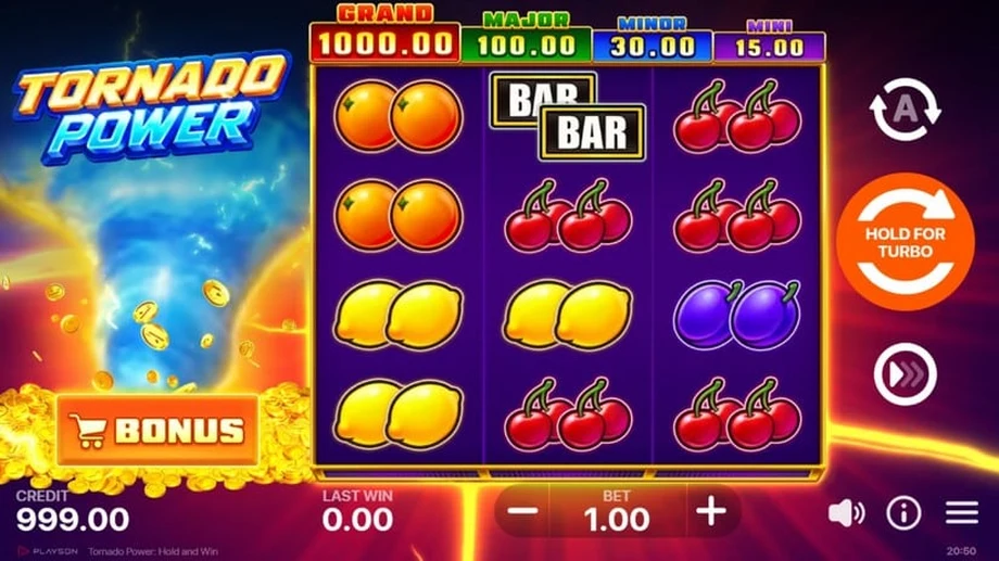 Captura do jogo Tornado Power: Hold and Win